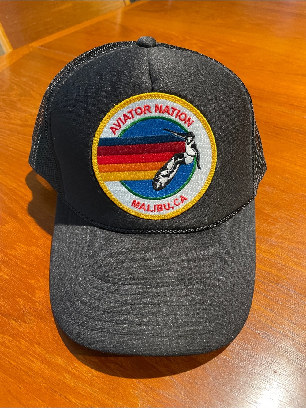Aviator Nation black Malibu trucker hat
